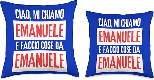 Miniatura 3 de Emanuele Idea Regalo Personalizzata con Nome Ciao Sono Faccio Cose Da Emanuele Personalizzato Throw Pillow, 18x18, Multicolor