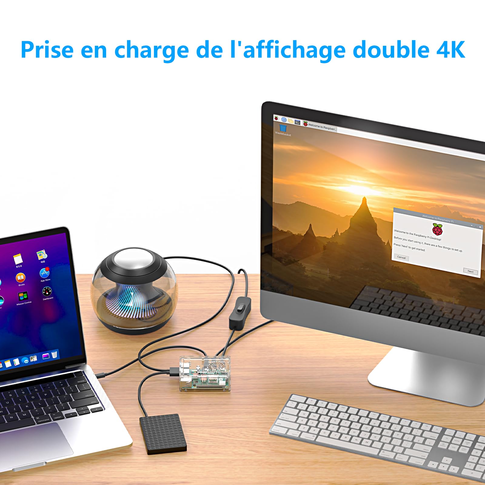 iRasptek Basic Kit for Raspberry Pi 4B 4Go RAM - Édition 64Go SD, Noobs préinstallé