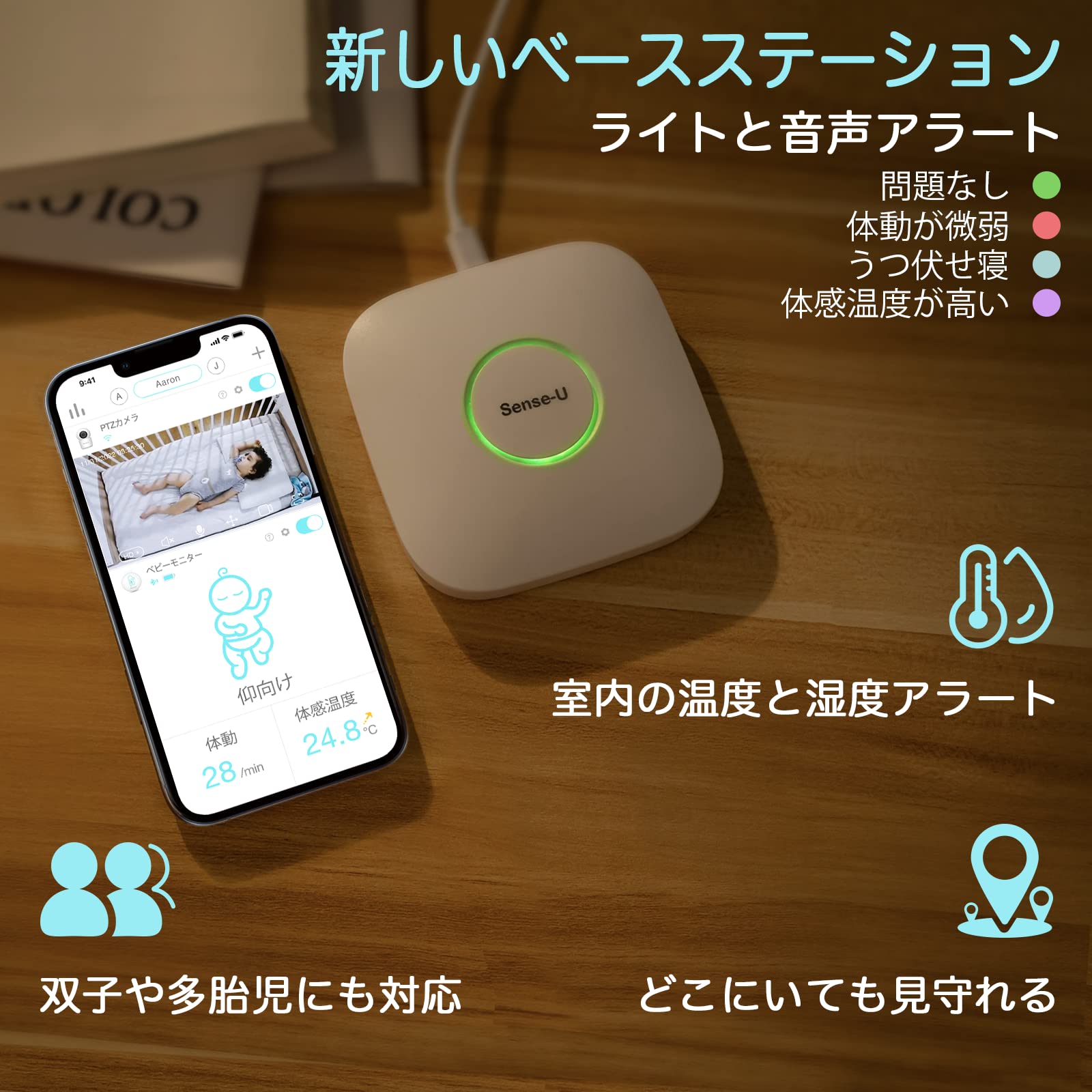 Amazon.co.jp: Sense-U スマートベビーモニターセット ベビーセンサー+  