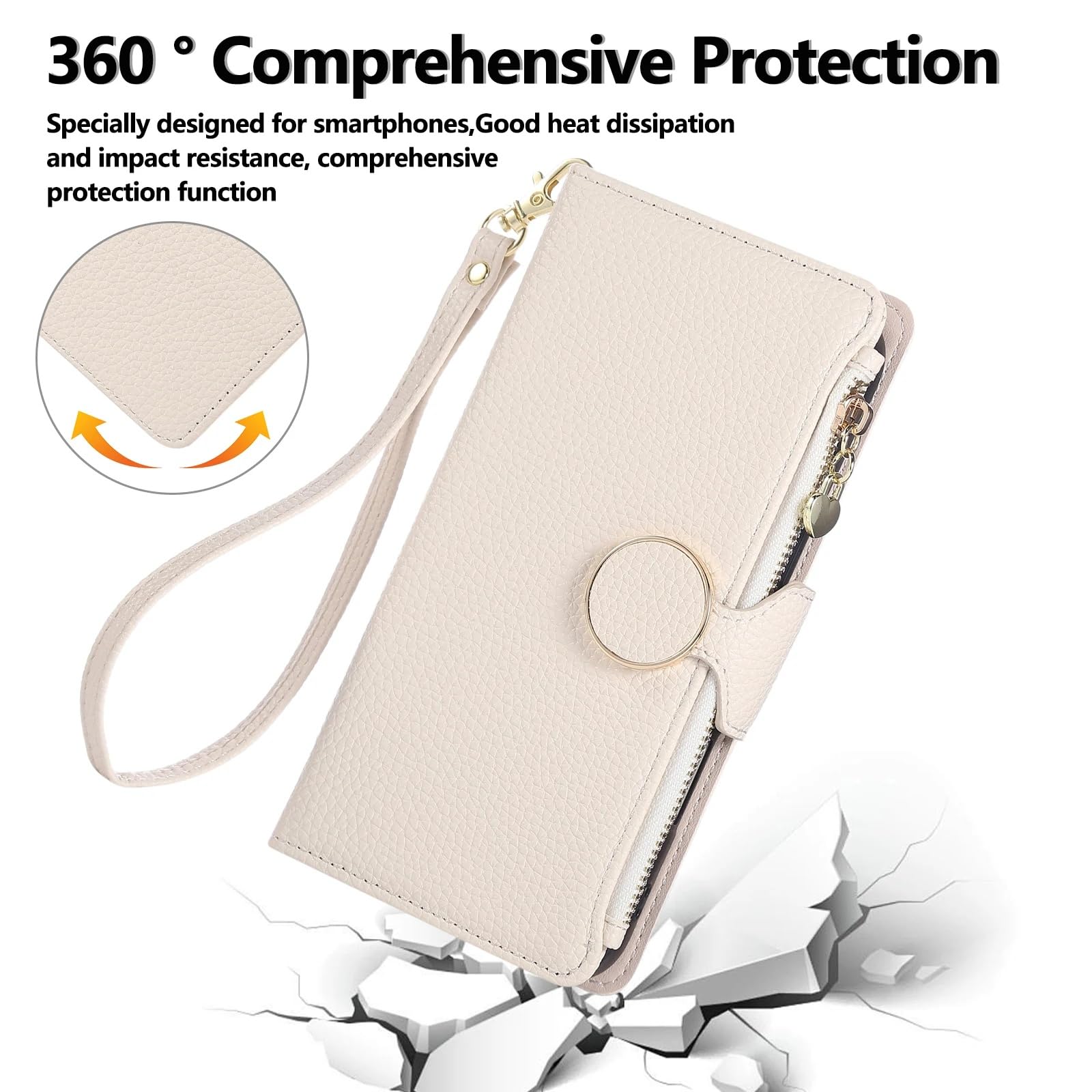 Etui na telefon z zamkiem błyskawicznym i paskiem na ramię do Samsunga A36 A56 A16 A26 A06, Galaxy A05 A35 A55 A24 A34 A54 A25 A15 A14 A33 A53 A52 (do Galaxy A35/czerwony)