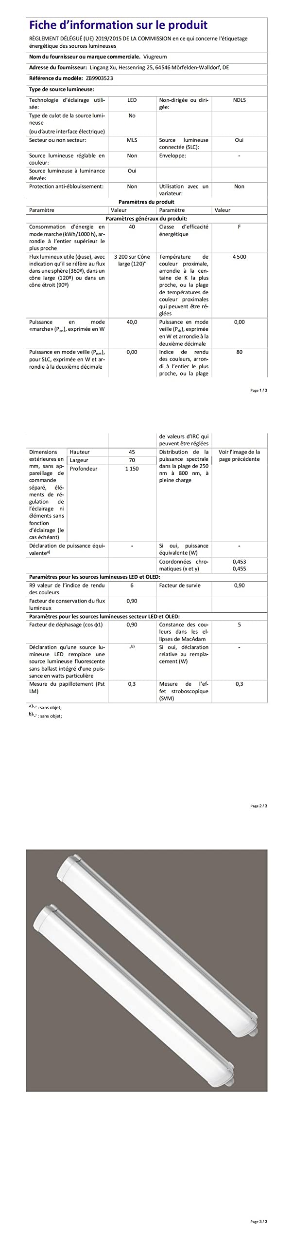 Viugreum Fluorescente LED 115cm 2 Packs, 40W 4800LM Neon Led Tubo, Neon Led Garaje Blanco Neutro 4500K, IP65 Impermeable Luz de Techo LED para Oficina Garaje Taller Sótano Almacén Baño Cocina