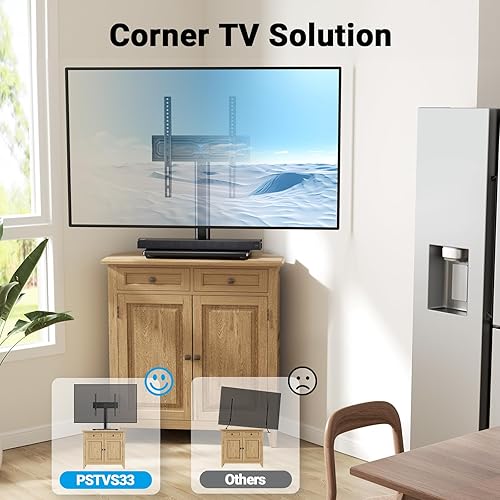 Miniatura 6 de Soporte universal para TV - Soporte de mesa para televisores LED LCD de 32 a 47 pulgadas con base de TV de vidrio templado con altura ajustable y