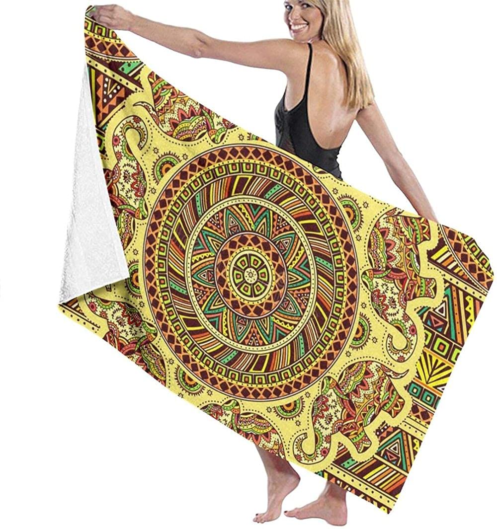 Toalla de Playa Grande 80x130cm,Elefante,Toalla Microfibra,Suave,Absorbente Viaje Toallas de Mano de Hombres,Niños,Natación,Playa,Camping