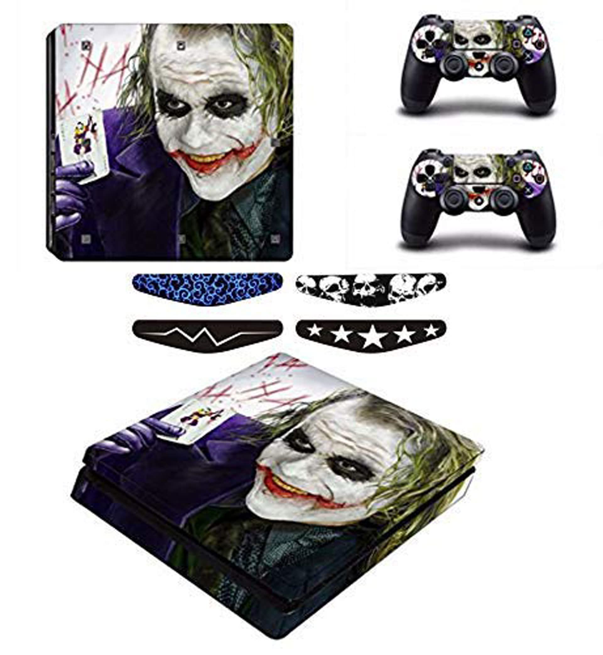 Elton Smiling .Joker Heath Ledger Theme 3M Skin Sticker Cover for PS4 Slim Console and Controllers Full Set Console Decal Stickers for Front & Back 4 Led bar Decal +2 Controller Decal Cover [video game] (B08XNL9MHM) Amazon Price History, Amazon Price Tracker