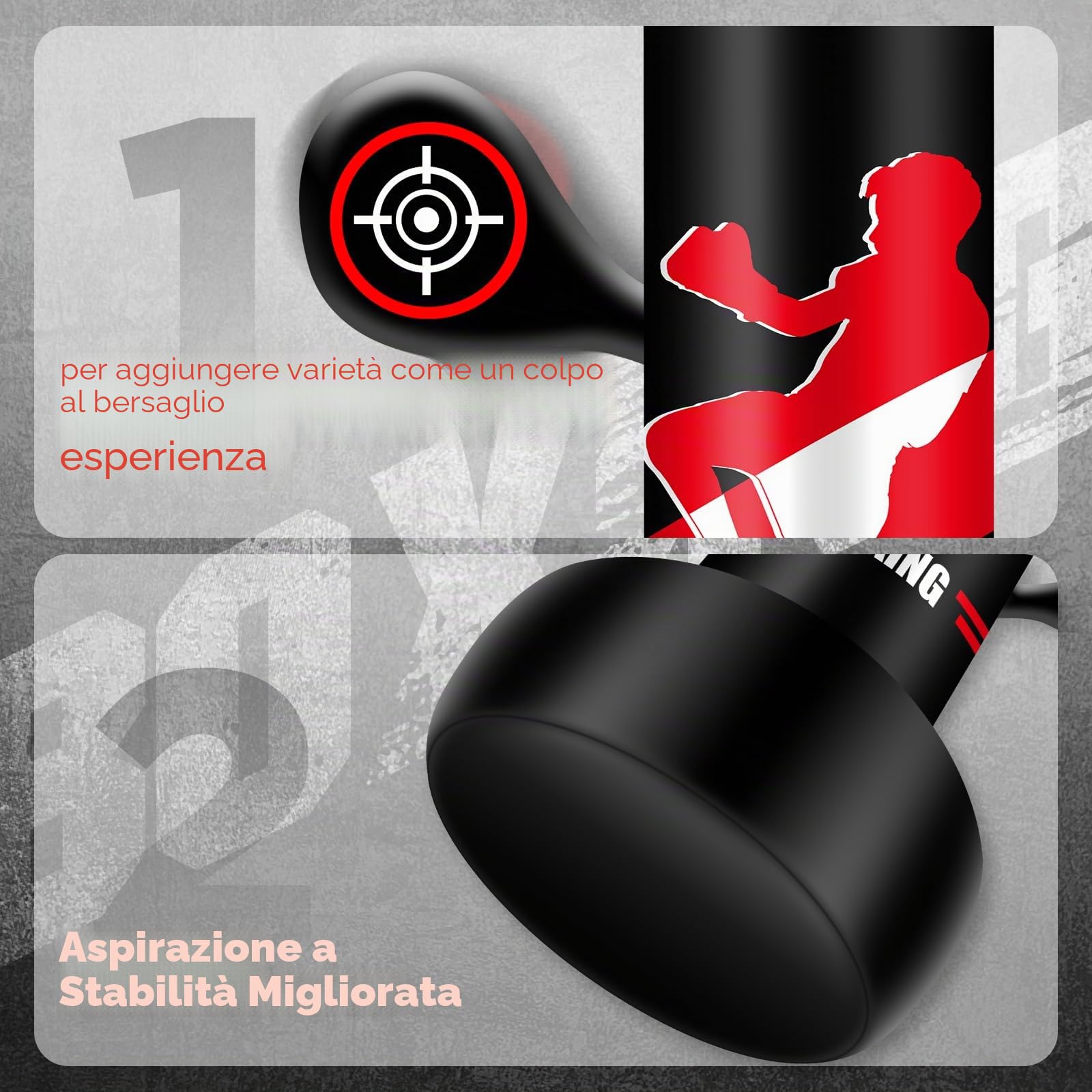 Sacco da boxe bambini, set da boxe con pompa e corda per saltare 165 cm, grande sacco boxe gonfiabile, regalo per bambini e bambine dai 3 ai 12 anni per esercitarsi con il karate