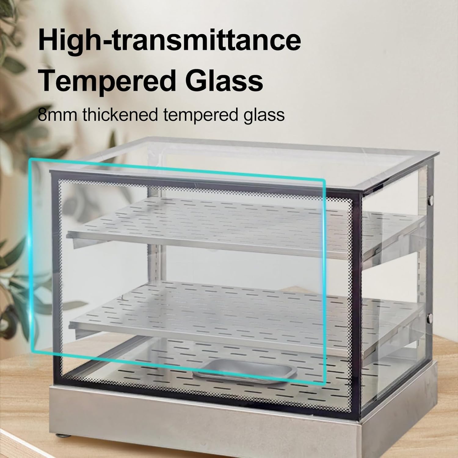 Hot Food Display Counter, Stainless Steel Hot Counter Heated Display Case, Long Lasting Heat Preservation