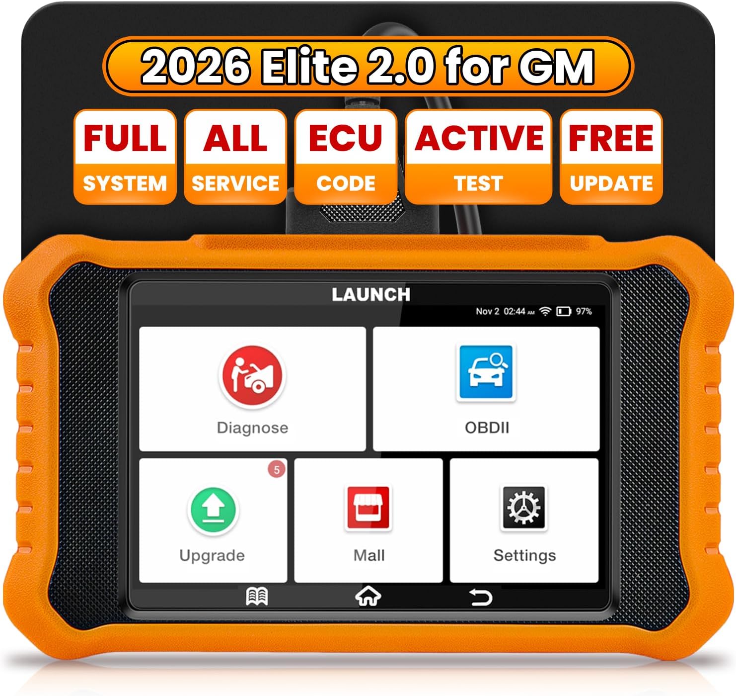 2026 LAUNCH Creader Elite V2.0 fit for GM Bi-Directional Scan Tool, All Reset Full System Diagnostic Scanner, AUTOVIN, Full OBD2 Code Reader for Buick/Chevrolet/Cadillac/GMC, Lifetime Free Update