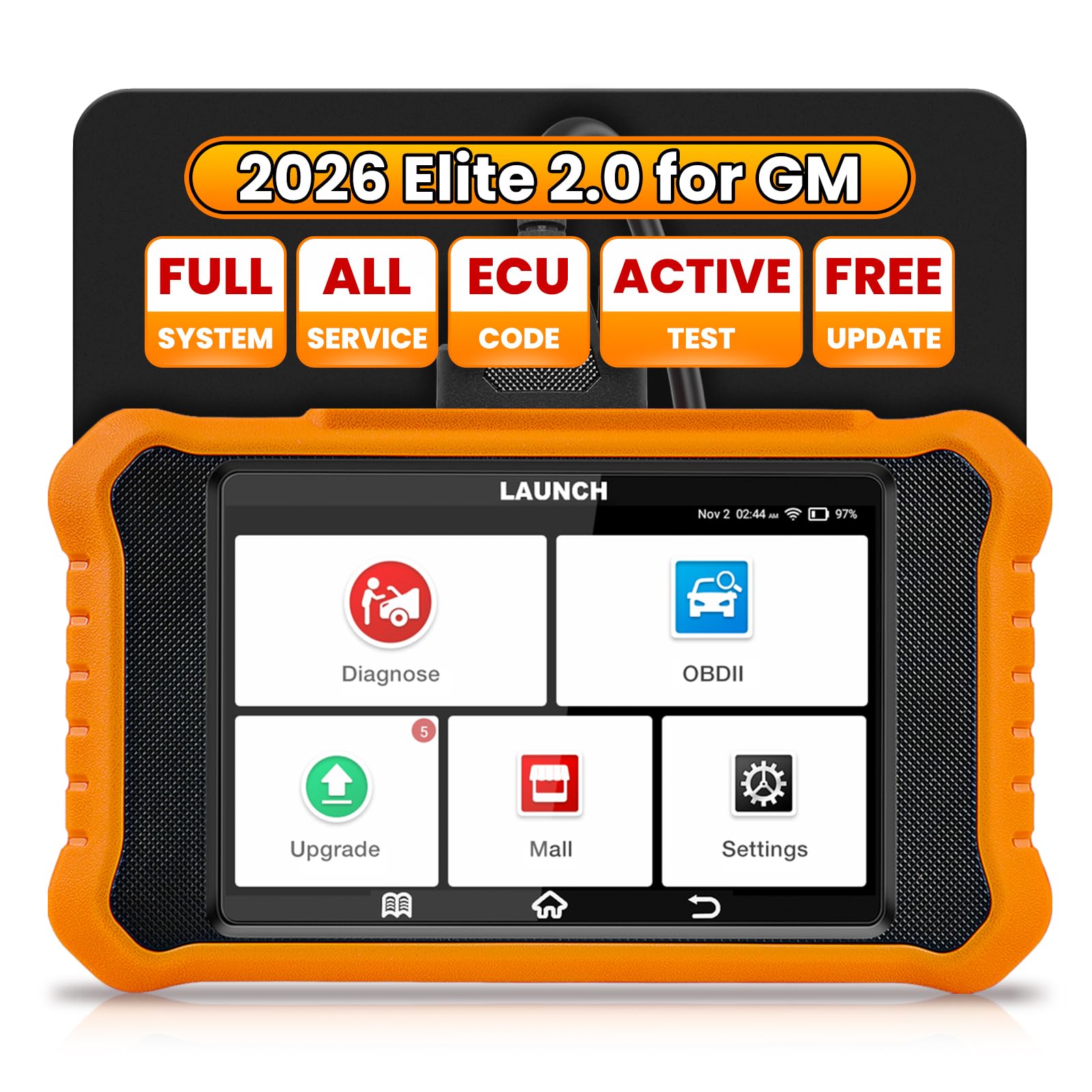 2026 LAUNCH Creader Elite V2.0 fit for GM Bi-Directional Scan Tool, All Reset Full System Diagnostic Scanner, AUTOVIN, Full OBD2 Code Reader for Buick/Chevrolet/Cadillac/GMC, Lifetime Free Update