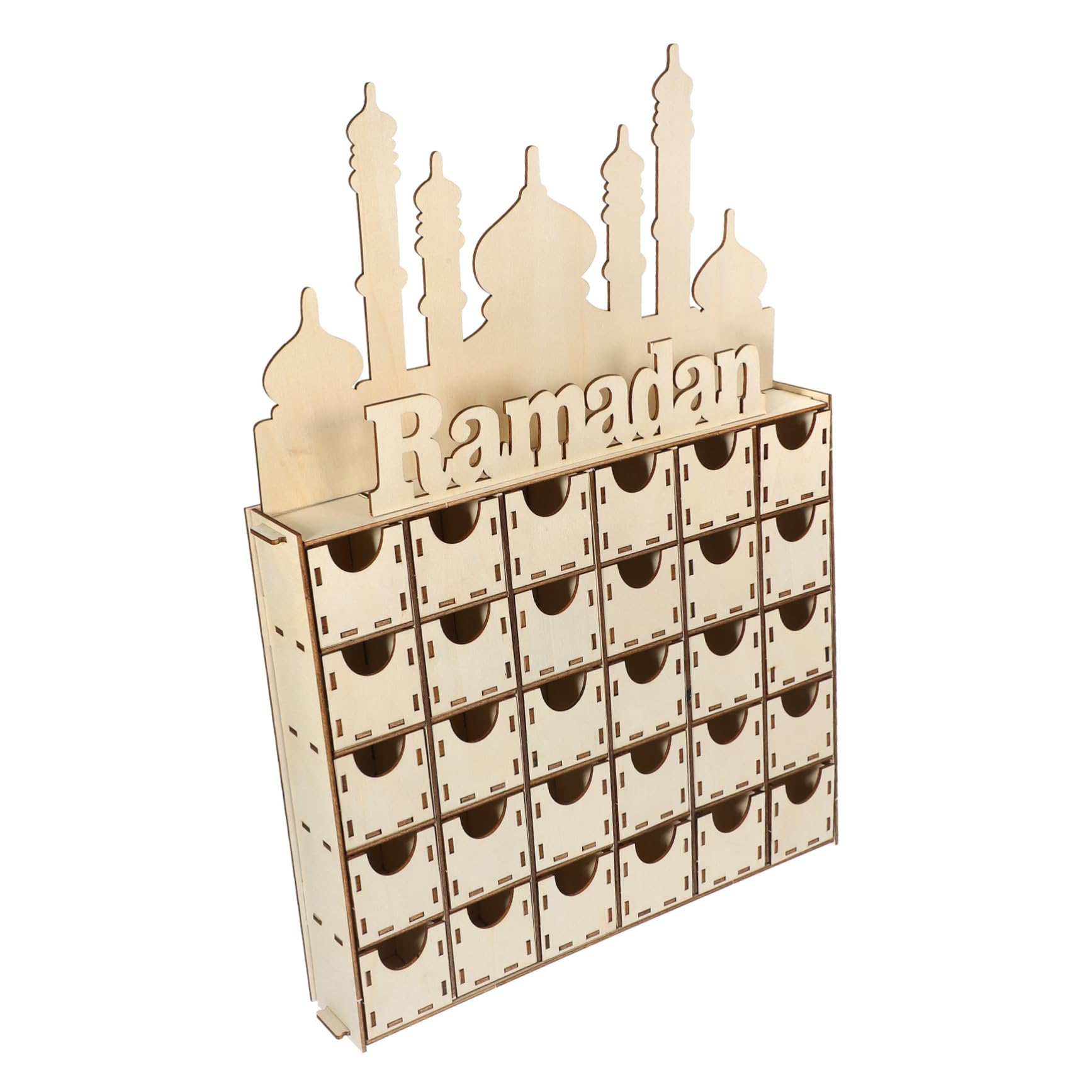 Alipis 2 Stück Holz Adventskalender Ramadan Countdown Kalender Diy Holzdeko Ramadan Tischdekoration Langlebiges Holzornament Geschenkidee für Familie und Freunde