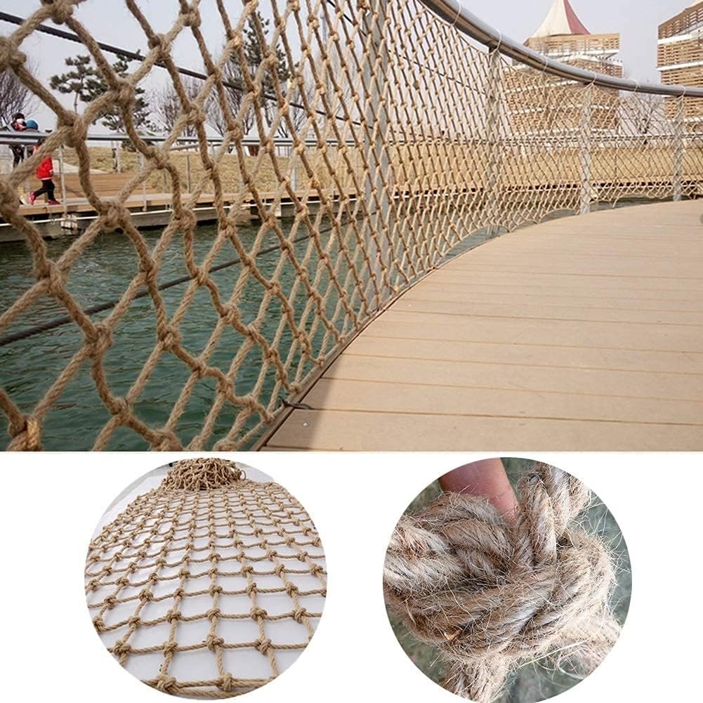 Child Safety Stair Rope Net Railing Hemp Rope Net Heavy Duty Playground Protective Net Kids Rope Ladder Climbing Net Treehouse Swing Bridge (Size : 1 * 7m(3 * 22ft))