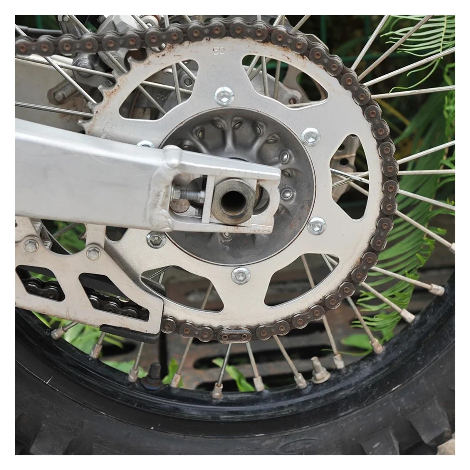 Compatible Con Piñones Traseros CR125 CRF230L CRM250 CRF450R XR 520 Cadena 41T 45T 47T 50T 52T Piñón De Acero motor motocicleta piñón Kit de Cadena(52T)
