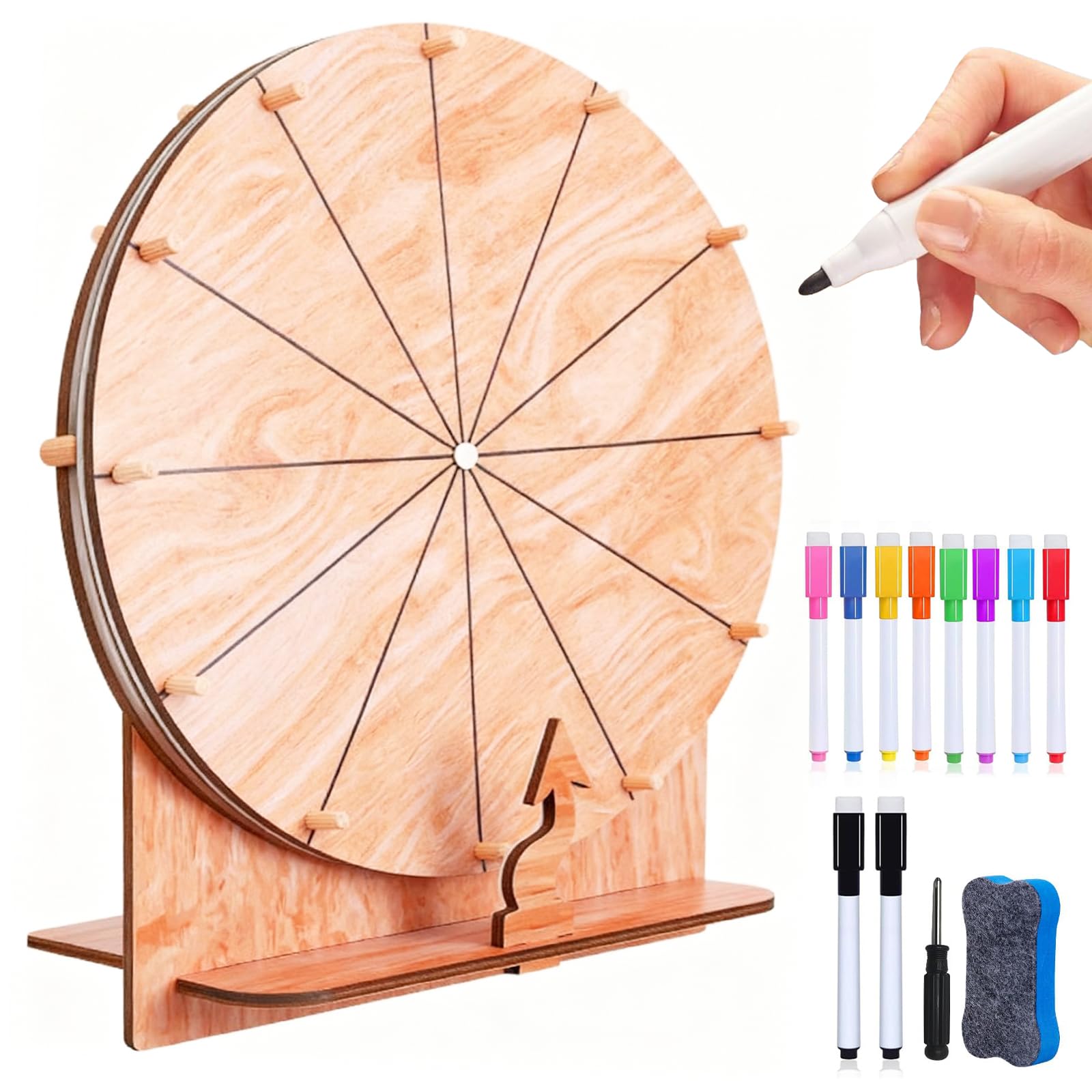 Glücksrad Zum Drehen, 30cm Großes Glücksrad Set, Drehrad Glücksrad, Glücksrad Zum Drehen Mit Ständer Und Markierstift Glücksrad Spielzeug Drehrad Glücksrad Für Wortspiele, Neujahr, Party