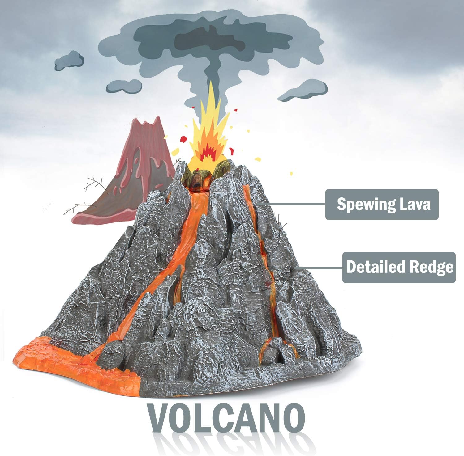 Dinosaur Toys Figure Playset with Play Mat Volcano Educational Preschool Dinosaurs Action Figure Create a Dino World Including T-Rex,Triceratops,Toy Activity Gifts for Kids Boys Girls Toddler : Toys & Games