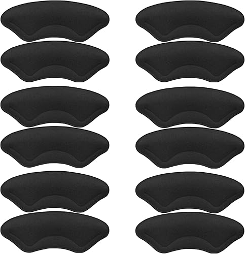 6 pares de almohadillas de talón para zapatos demasiado grandes, protectores de talón para zapatos sueltos, dolor de talón, ampollas y frotamientos,