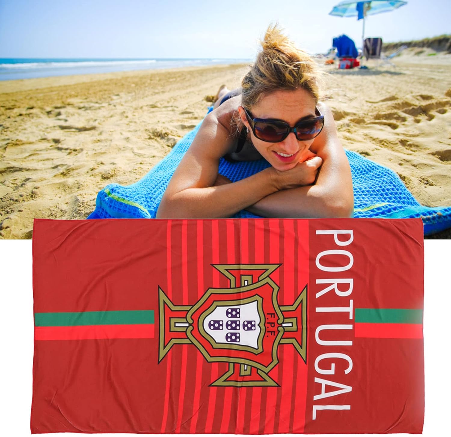 RiToEasysports Beach Towel, National Team Sign Country Flag Bath Towel 140x72cm (Portugal)