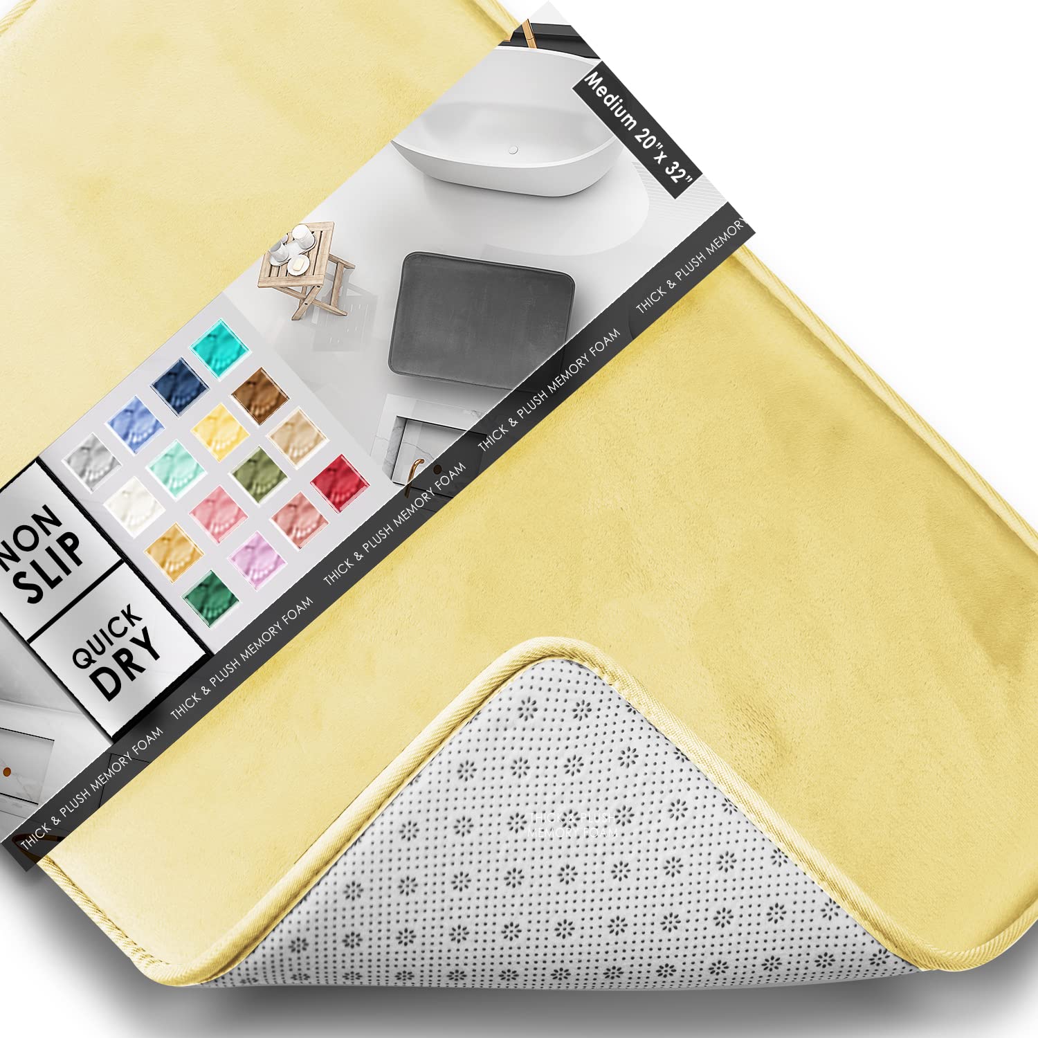 Tappeto Bagno In Memory Foam - Antiscivolo, Assorbente, Lavabile, Morbido E Comfortevole, Modello 141 - Foto 10