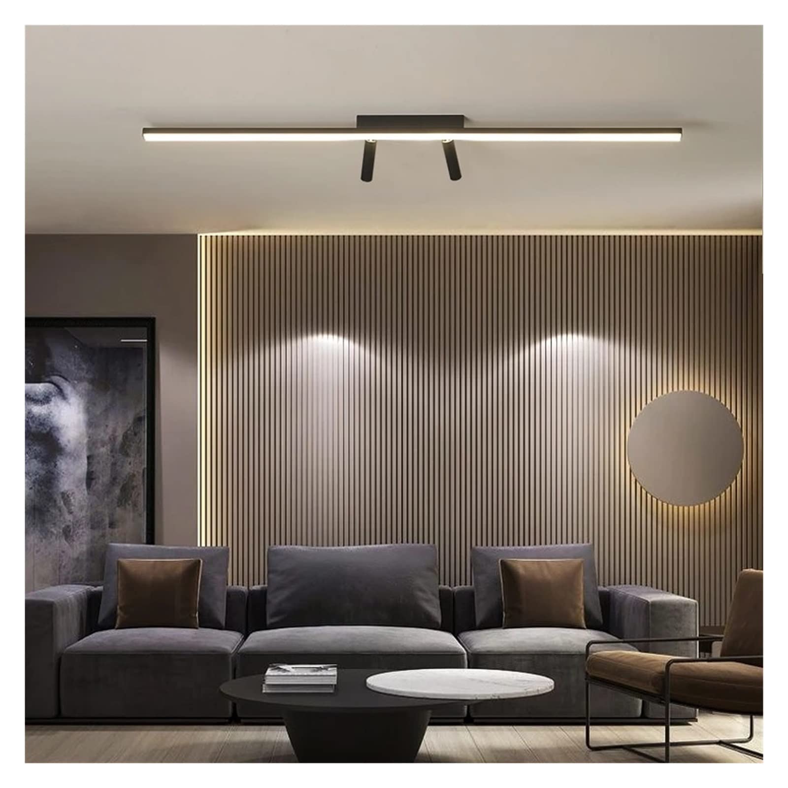 Foyer Sypialnia Gabinet Balkon Lampy Sufitowe Nowoczesna lampa sufitowa led Oświetlenie Oprawy oświetleniowe Kolor Czarny(Warm White NO RC,1200mm)