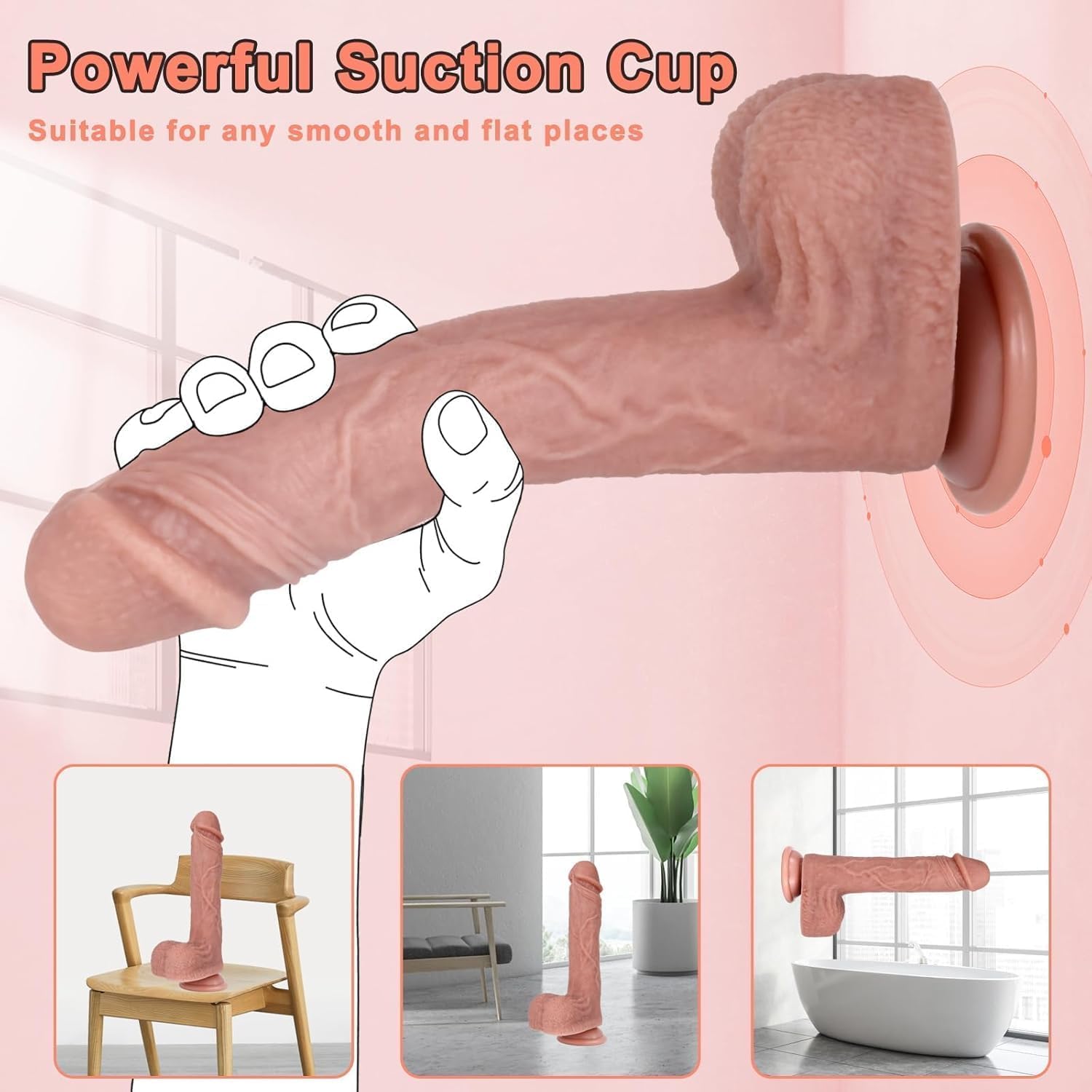 8.9“ Thrusting Dildo Vibrator Sex Toys - Remote Control Realistic Dildos with 9 Vibrating & 3 Thrusting Modes G Spot Dildo with Strong Suction Cup Adult Toys for Stimulation for Women Couples: Flesh