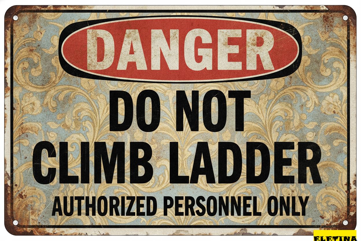 Danger Do Not Climb Ladder Authorized Personnel Only OSHA ANSI Compliant Construction Site Metal Sign 8x12in