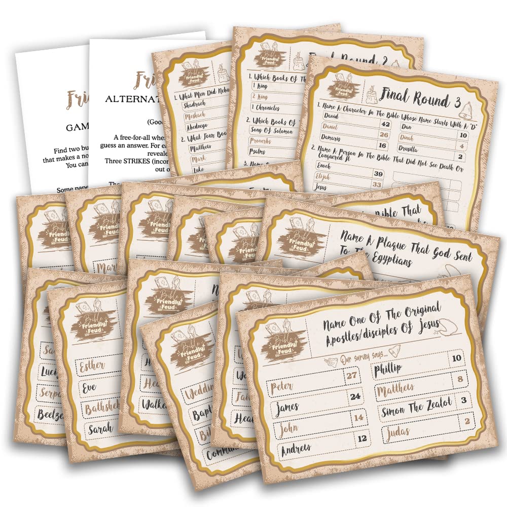 Bible Trivia Game: Family Feud Quiz for Church Groups & Community Parties - Includes 300+ Questions