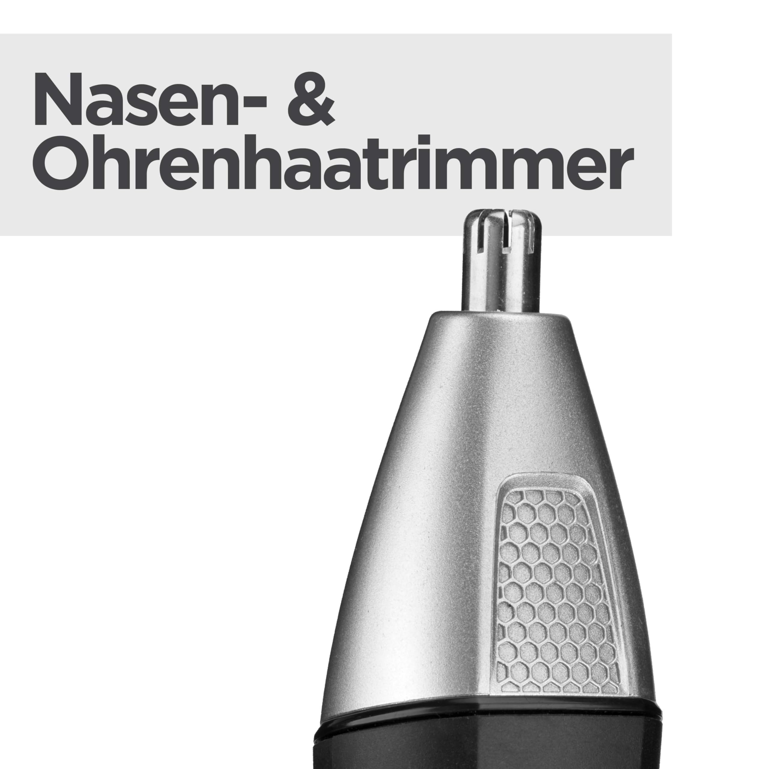 BaByliss Lithium Power 11-in-1 Multi-Trimmer MT812E kabelloses Grooming-Kit Barttrimmer Nasenhaarschneider wasserdicht Schwarz/Grau