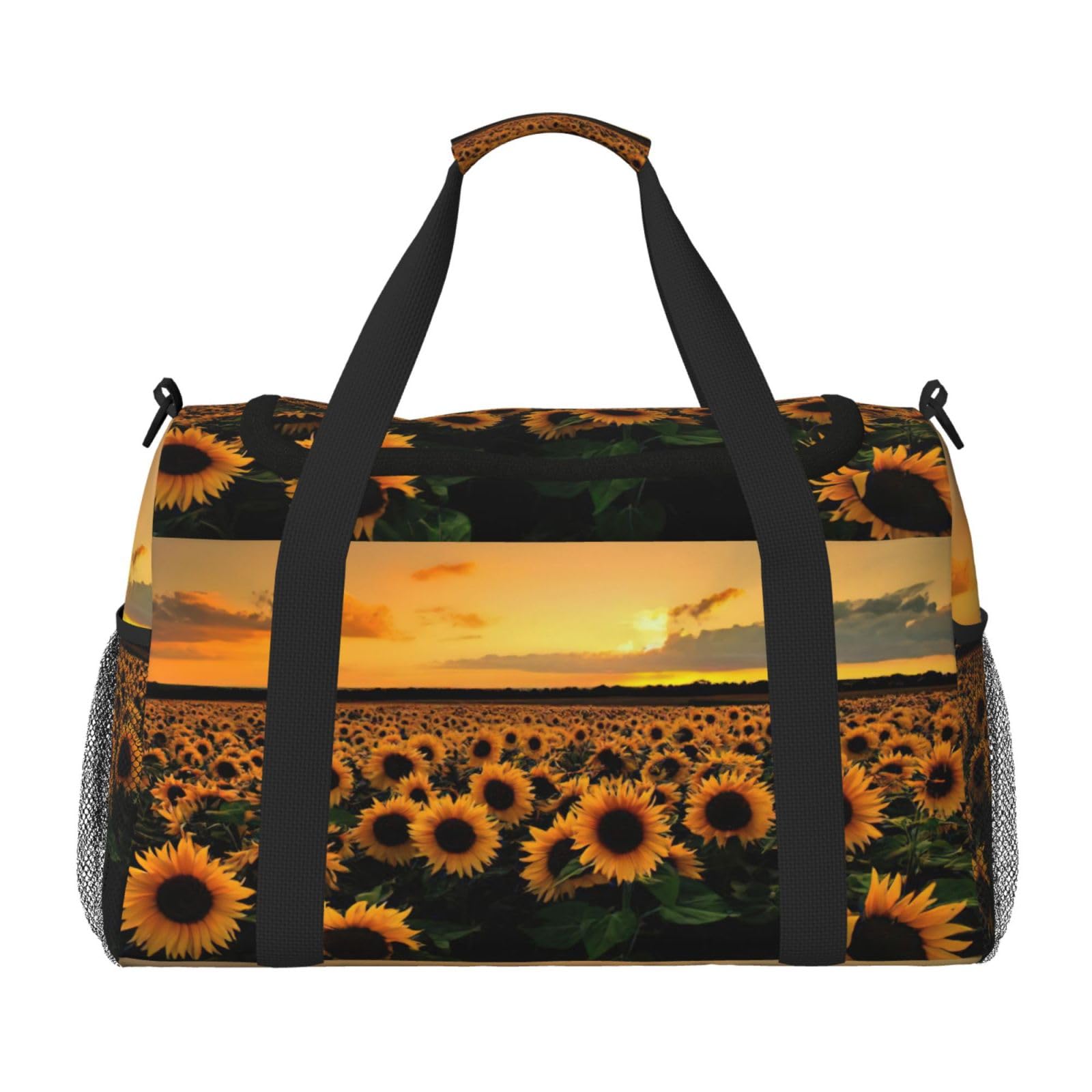 Sunflowers Sea Travel Duffel Bag - Bolsa de viaje grande, plegable, impermeable, para la playa, natación, piscina, deportes, gimnasio
