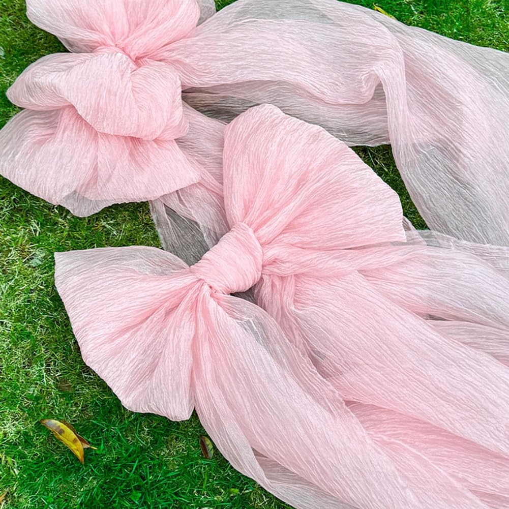 Riesige Schleifendekoration große Rosa Hochzeitsschleife Plissierte Schleife Dekoschleifen für Hochzeit, Verlobung, Junggesellinnenabschied, Babyparty, Hintergrunddekoration 47cm*180cm