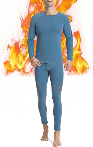 Runhit Mens Thermal Underwear SetFleece Lined Long Johns for Men Thermal Shirts and Pants Base Layer Cold Weather Thermals