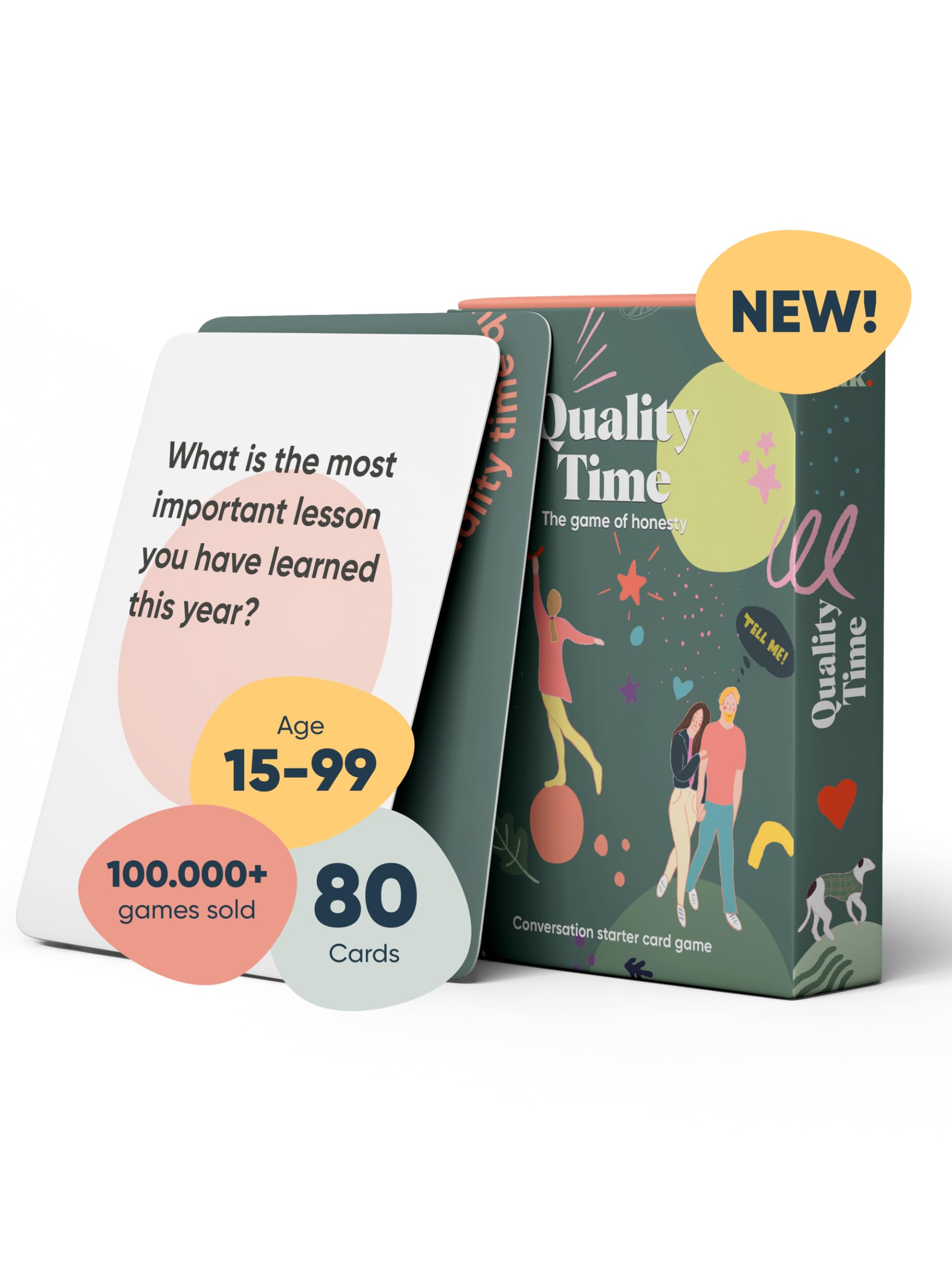 Quality Time - die englische Edition von Dialog | Top-bewerteter Gesprächsstarter für Freunde und Familien | Tolles Geschenk, Eisbrecher für tiefgründige Gespräche | Perfekt für jede Gelegenheit
