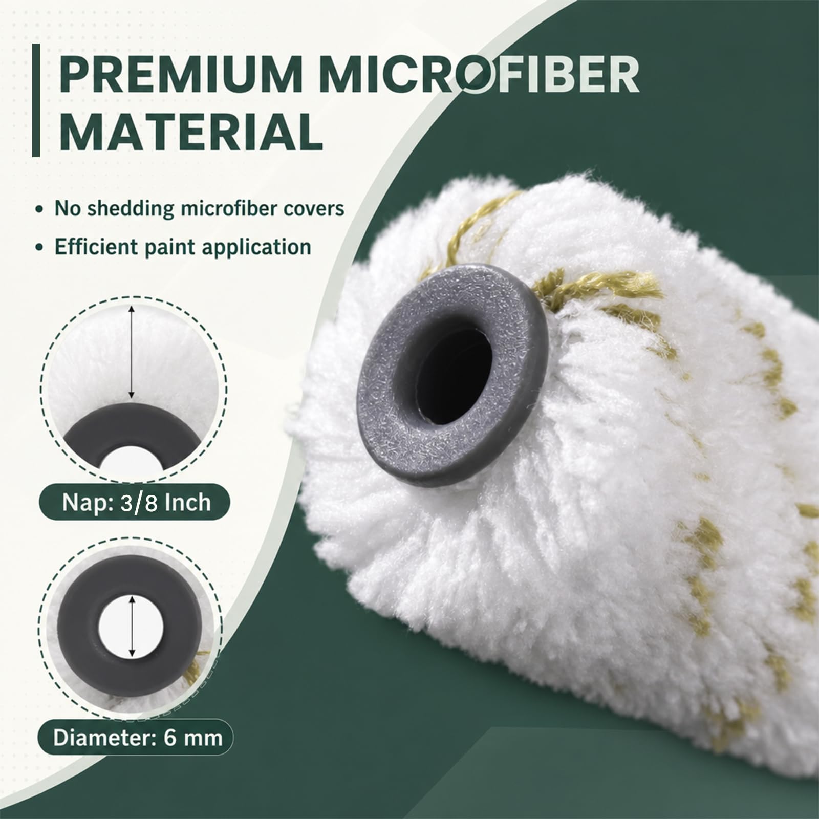 Mister Rui Microfiber Paint Rollers - 40 Pack -2 Mister Rui Microfiber Paint Rollers - 40 Pack -2