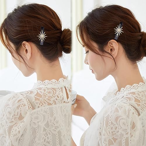 Miniatura 6 de 100 pinzas de metal para el cabello de cocodrilo, parte superior plana con dientes, horquillas de una sola punta, pinzas de peluquería para mujeres