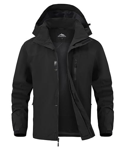Zoofly Men's Waterproof Hiking Jacket with Hood