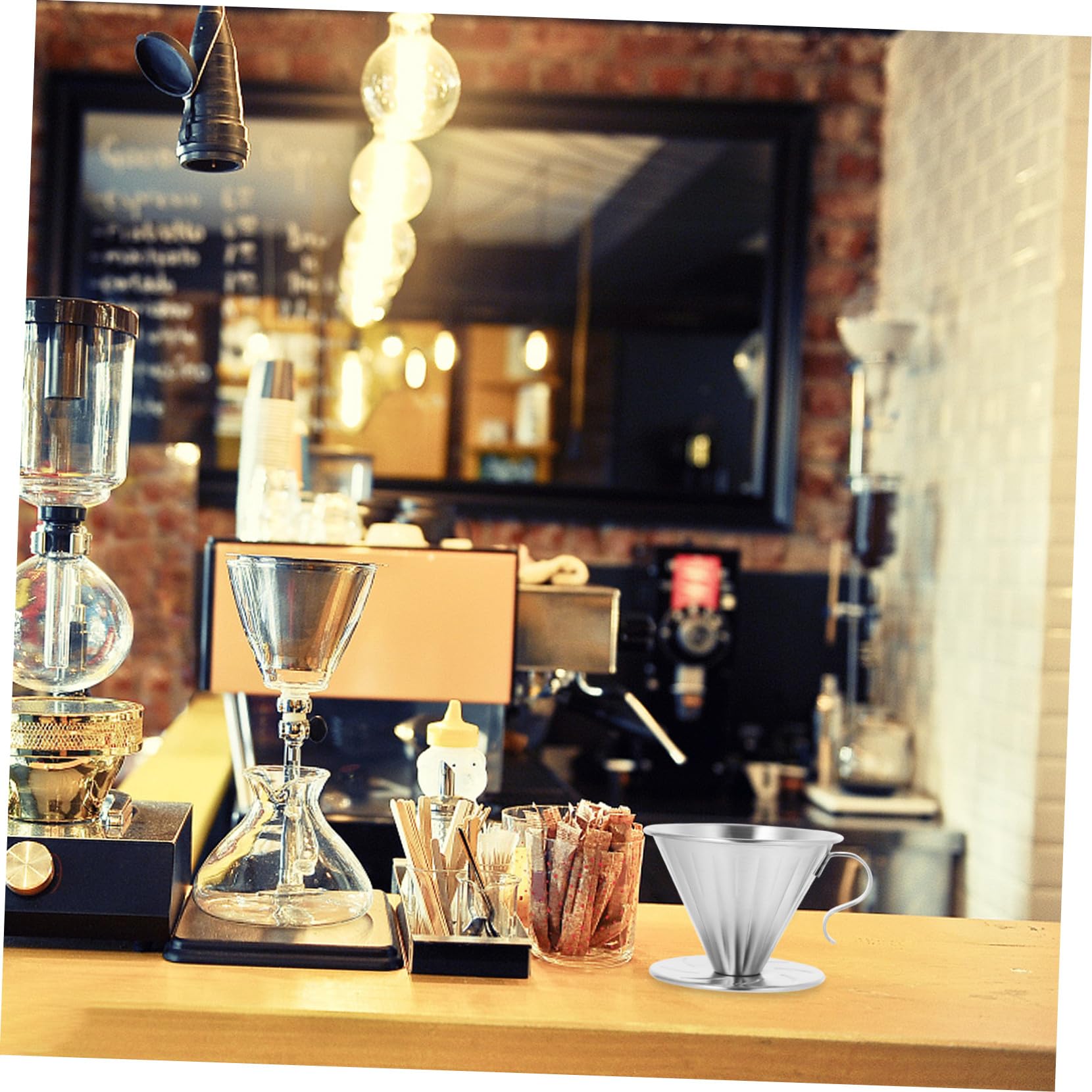 Filtro de Café Reutilizable de Acero Inoxidable Gotero Forma de Embudo para Filtrado Rápido Taza de Malla para Colador Diseño Duradero y Seguro Compatible con Papel Filtro para