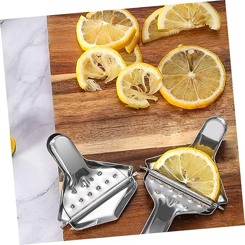 Miniatura 3 de Exprimidor manual de limón de acero inoxidable 2pcs para la prensa de frutas de la cocina del hogar con extracción y diseño eficientes de jugo