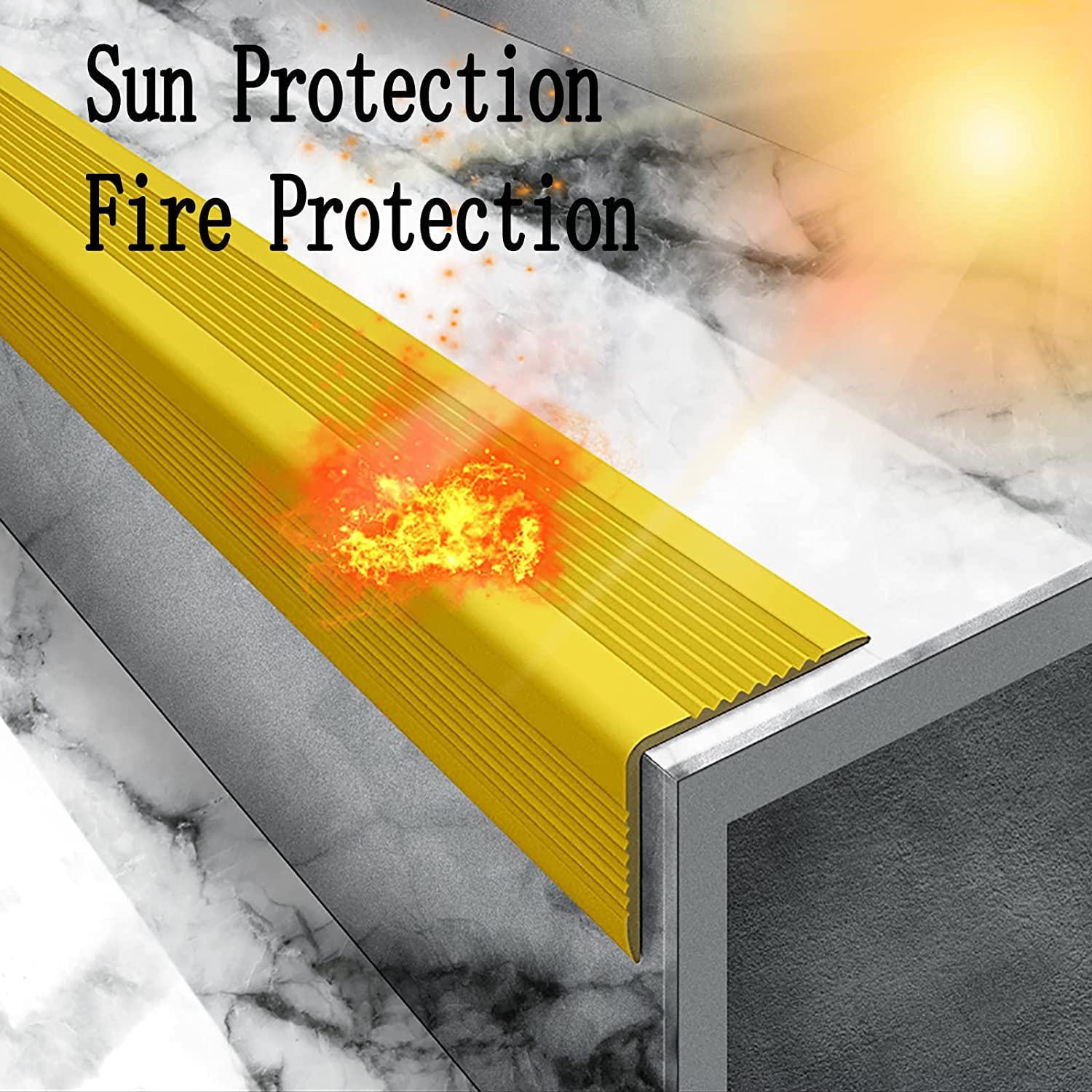 IkErna Trap Nosing Edge Trim Strips Aluminium Stap Protector Anti-Slip