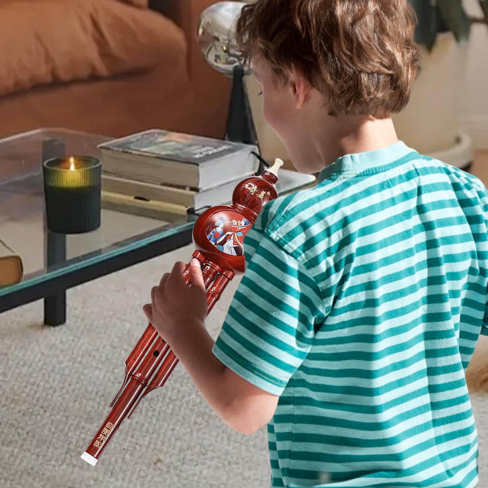 Flauto di, strumento etnico, Hulusi fatto a mano cinese - Flauto di etnico per bambini - Strumento educativo musicale con suono caldo e morbido per appassionati, bambini, professi