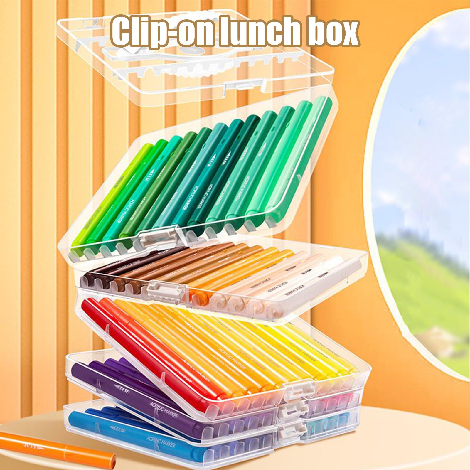 Acryl-Marker-Set Abwaschbar Permanent Schnelltrocknend | 60-teilige Acrylmalstifte mit Pinselspitze für Keramik Kinder Erwachsene Schüler Keramik Stoff Holz Metall Glas Leinwand