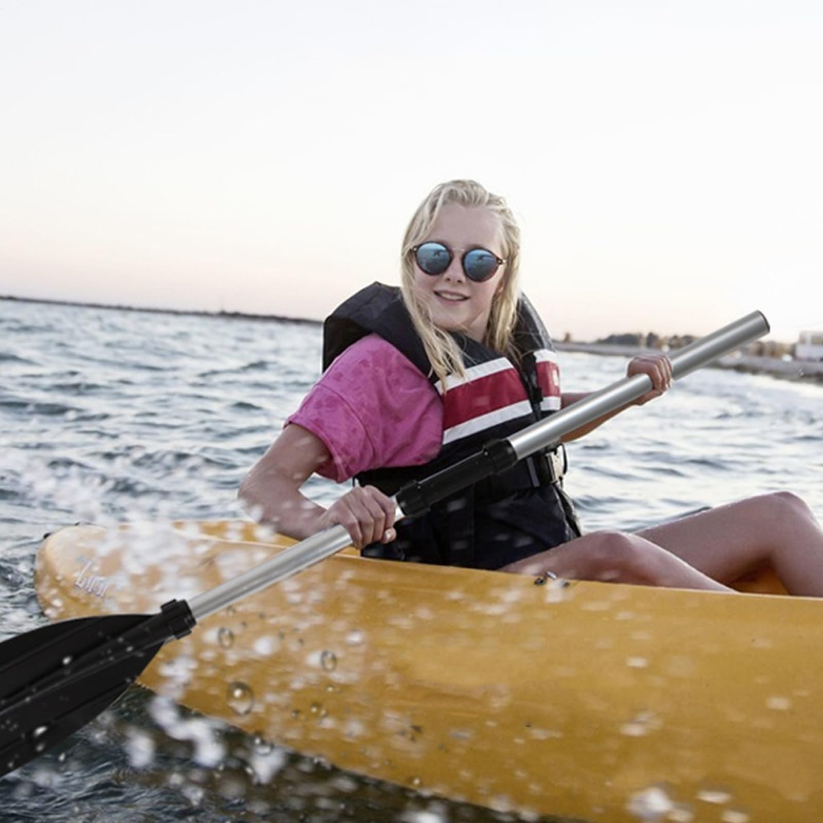 Generico Paggine in Lega di Alluminio - Remi di Barche | Bastoncini di Canottaggio in Kayak Regolabili | Blade in Canoa da 2 Pc Leggere | per Le Acque di Moto Anti Slip Grip per Adulti