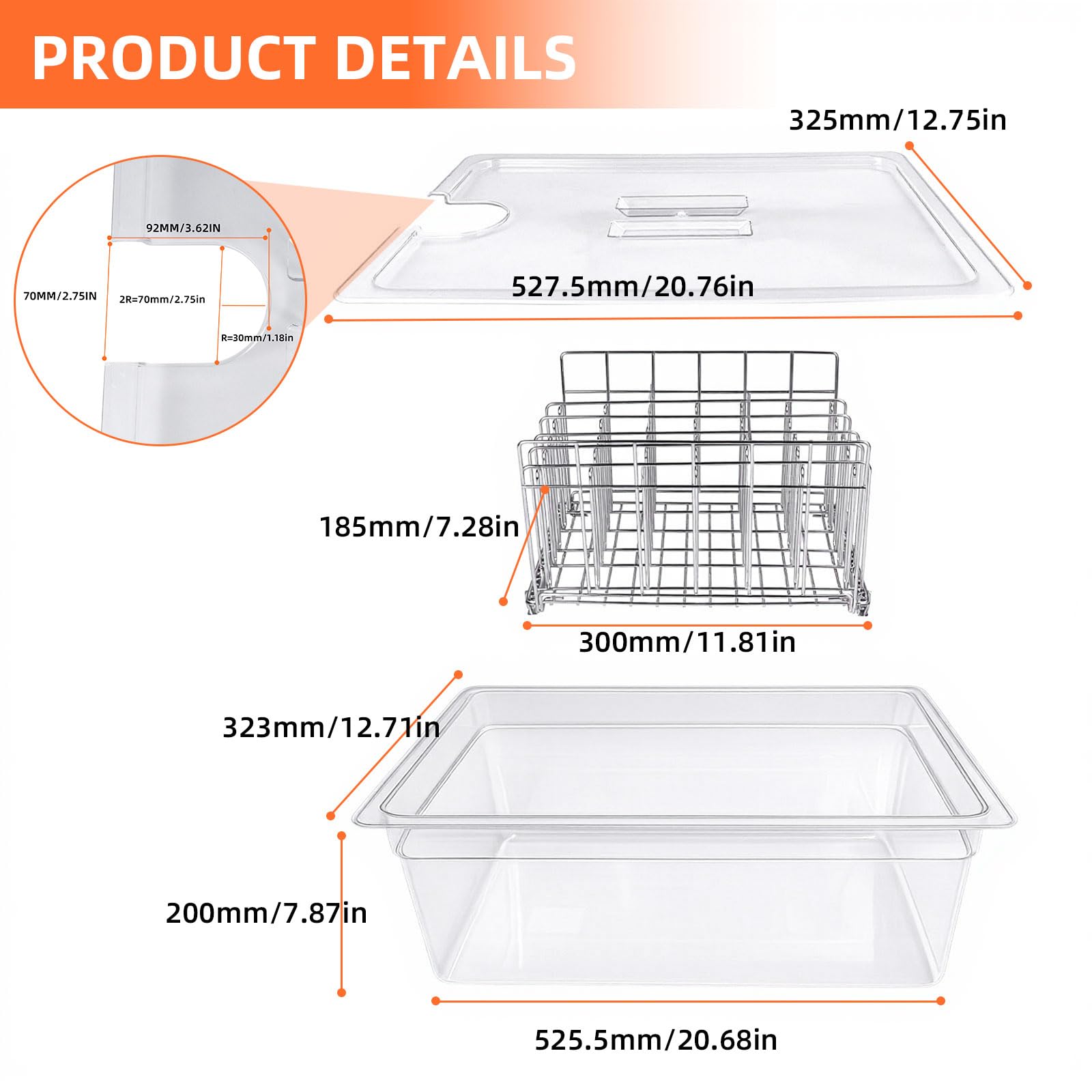 Récipient sous vide de 25 l avec couvercle, grille et cuillère - Baignoire de cuisson de précision pour circulateurs d'immersion instantanée Anova Nano, Joule, grand kit d'accessoires