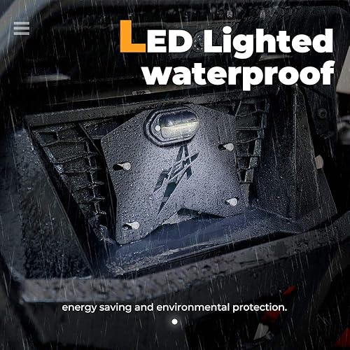 Miniatura 6 de KEMIMOTO Soporte universal para matrícula UTV con luz, kit de matrícula de aluminio UTV compatible con Can-Am Maverick X3 Polaris RZR Ranger