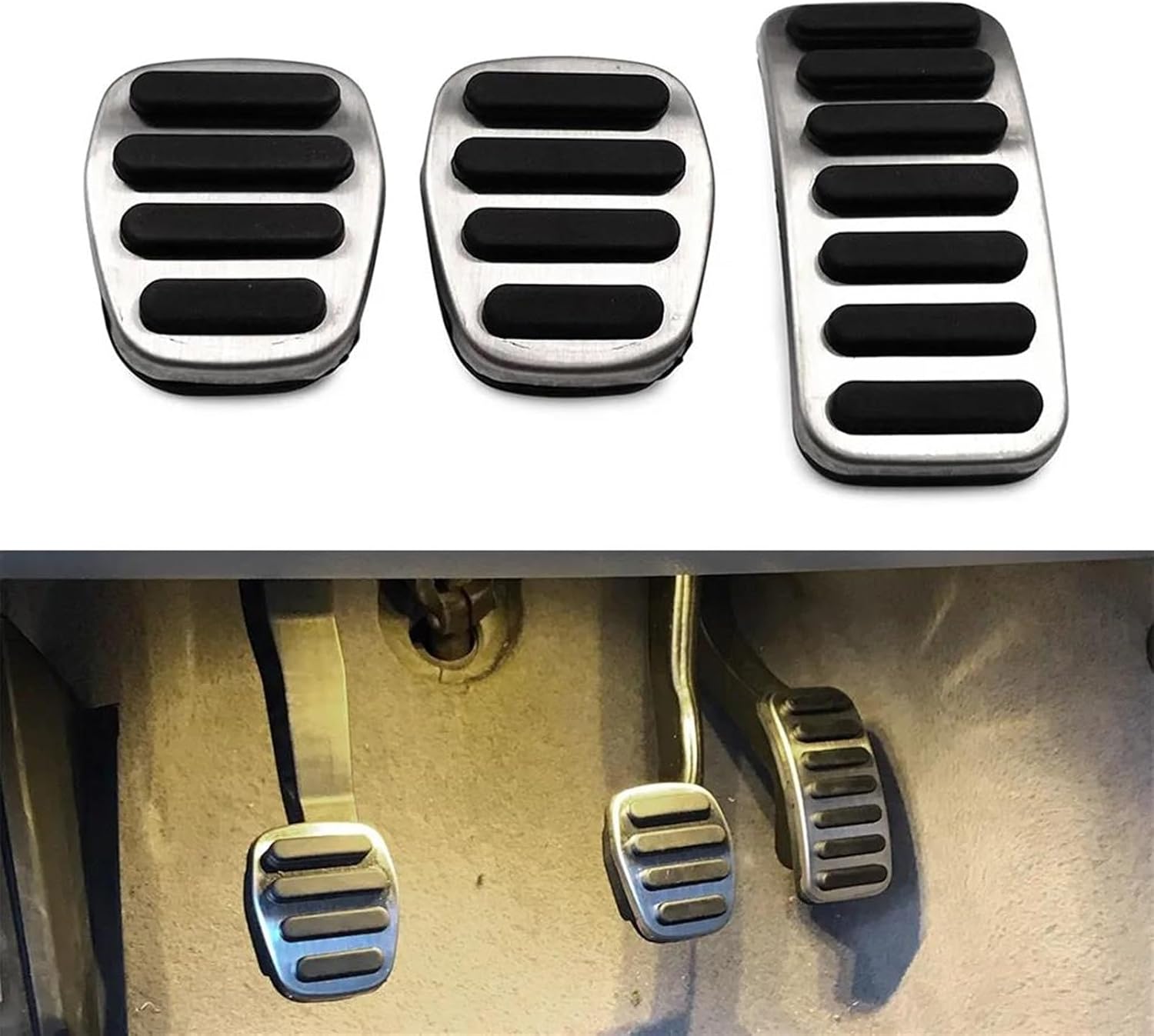 3 Pcs/Set Car Foot Pad Clutch Gas Brake Pedals Pad Anti-Slip Cover LHD Replacement for V&olvo XC30 2019 Pedals