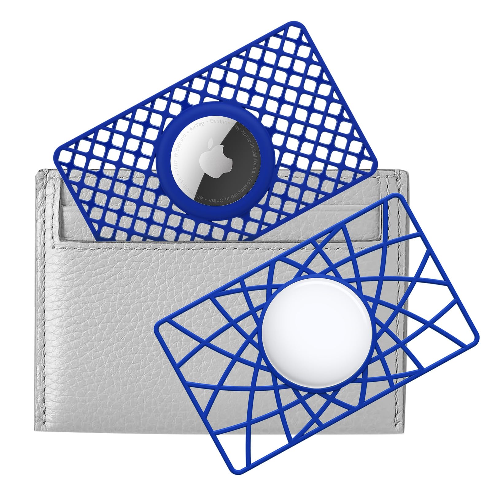 WALNEW AirTag Wallet Holder 2 Pack, Ultra Slim Thin Credit Card Size Case for Air Tags, 0.1 inch Thickness Airtag Holder for Purse, Backpack, Clutch