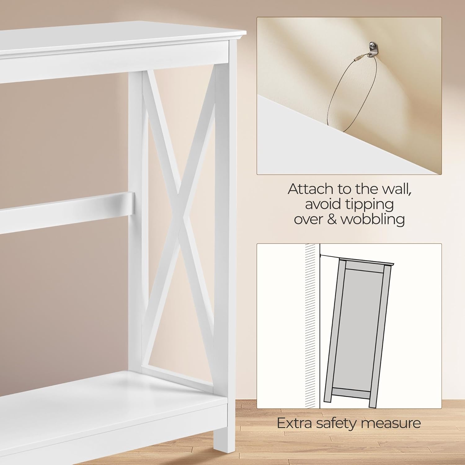 Yaheetech Wood Entryway Table, Console Table for Entryway, 2-Tier Sofa Table Accent Table w/Storage Shelf for Living Room, Hall, Foyer, White