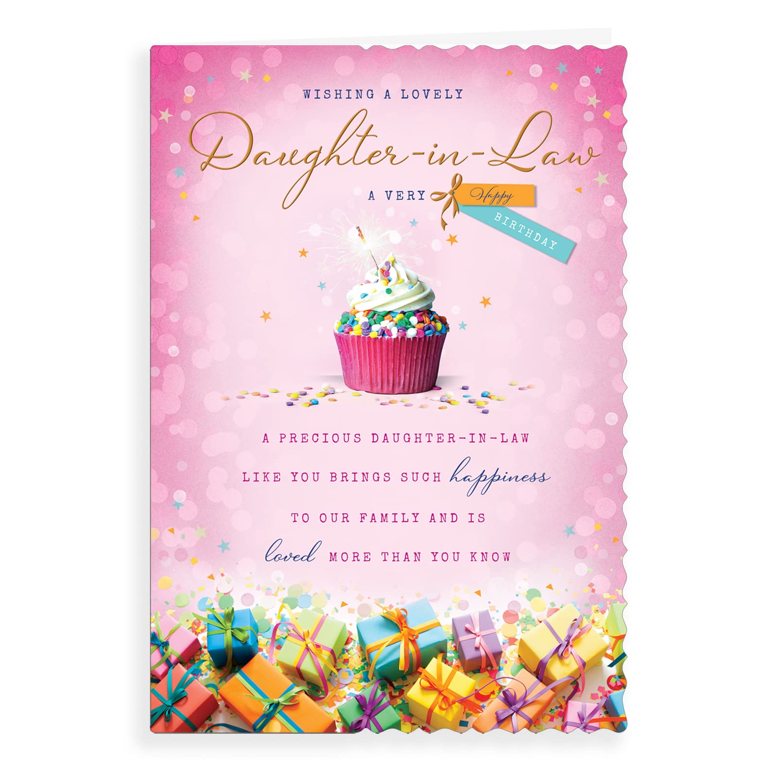 Daughter-in-Law Birthday Card. Cupcake Theme. 23x15cm