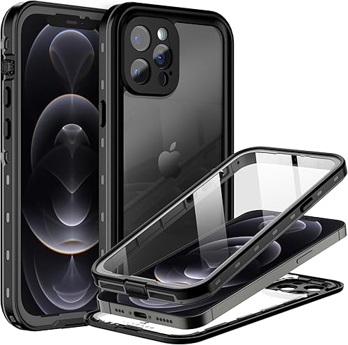 Miniatura 1 de BEASTEK Funda impermeable para iPhone 12 Pro Max, serie TRE, a prueba de golpes, a prueba de polvo, IP68, con protector de pantalla integrado,