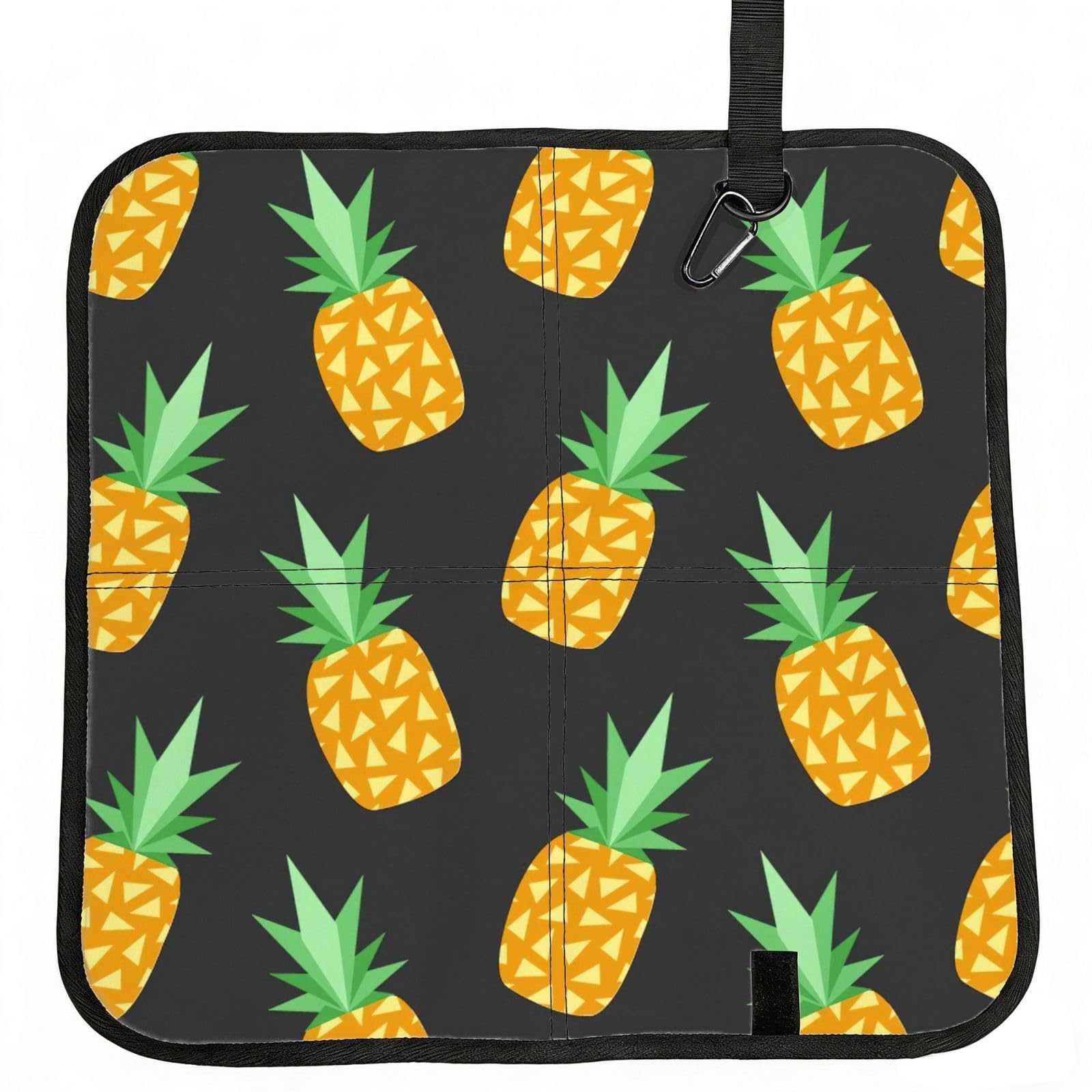 UVBDF Yellow Pineapple Print Outdoor Sitting Cushion Folding Seat Pad Compact Portable Picnic Bench Cushion Mat