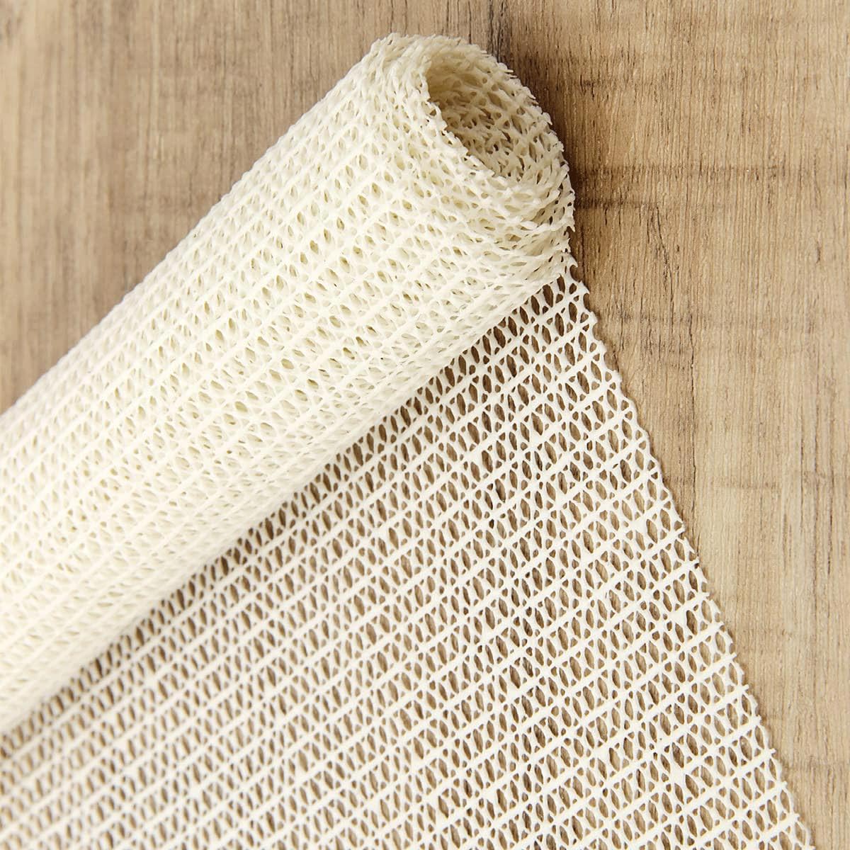 1 Pack 90x200cm Non-Slip Rug Pad Gripper, Multipurpose Anti-Slip Underlay for Rugs Drawers, Shelves & Hard Smooth Floors (Beige) - Image 2