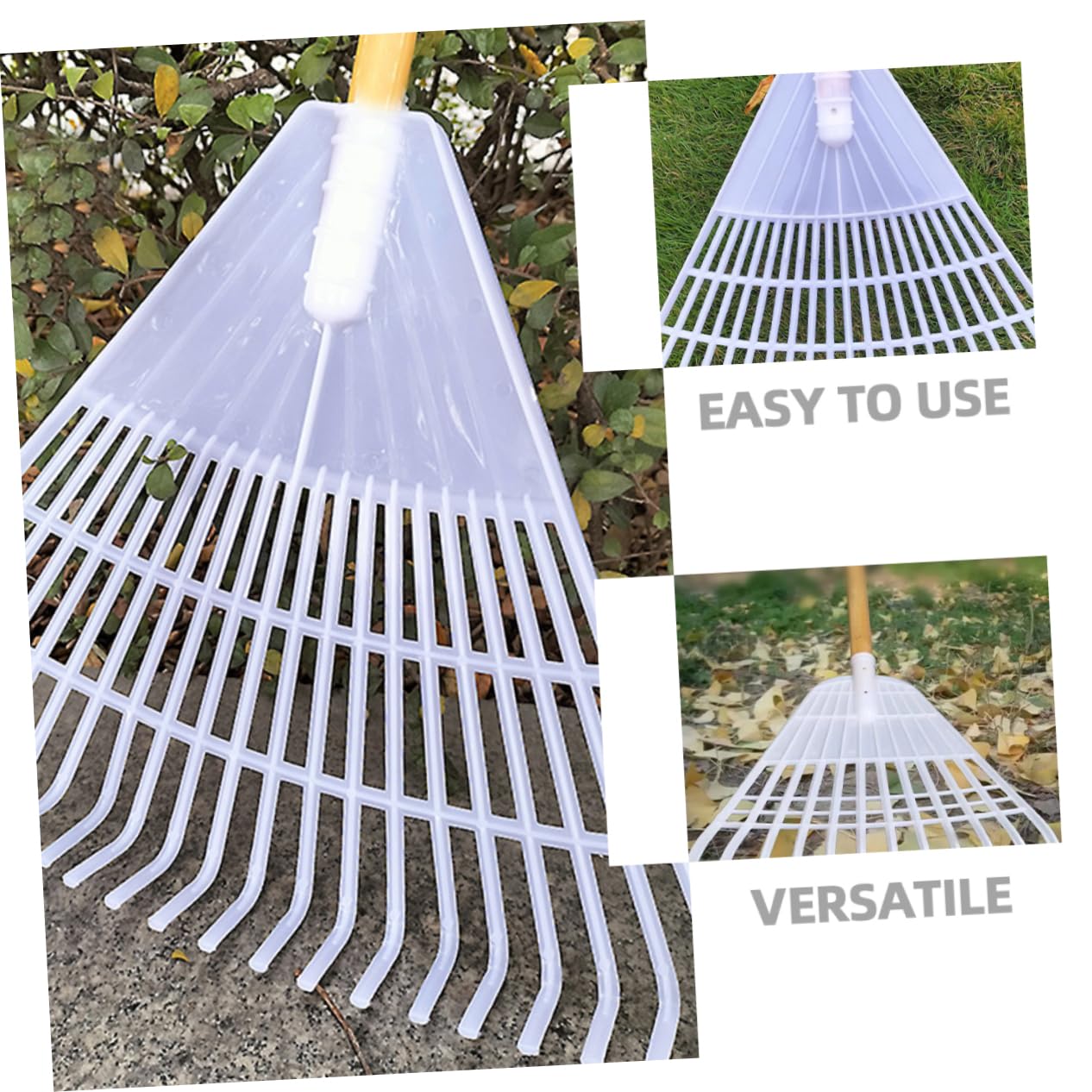 Kisangel 2piezas Rastrillo De Jardín De Liviano Dientes para Recoger y Escombros El Jardín Herramienta De Jardinería Ergonómica para Uso Exterior