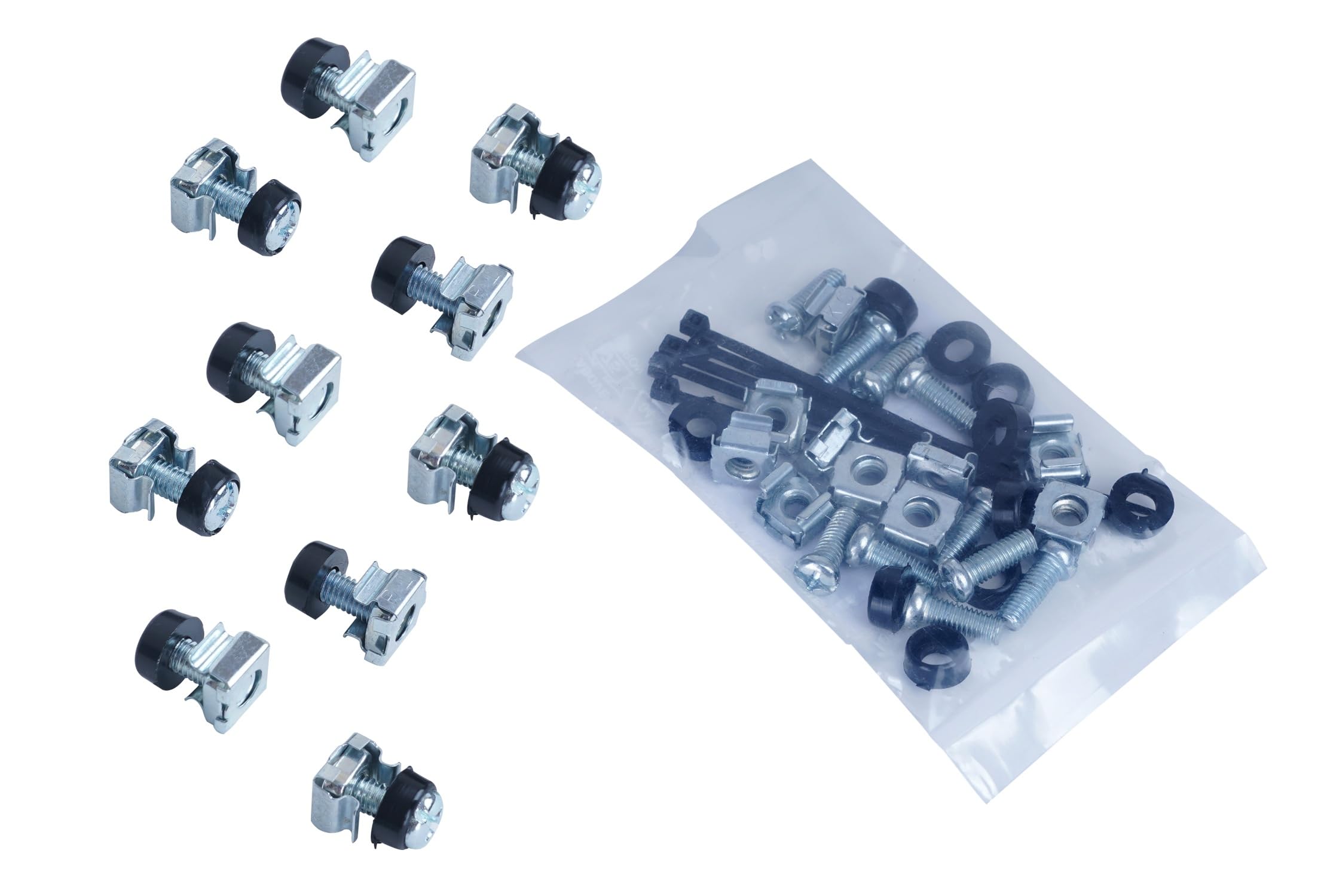 SR-Link Server Rack Mounting Kit – M6 Cage Nuts, Screws, Washers & Cable Ties (10 Pack Each) – Universal Fit for Server & Network Cabinets-image-30