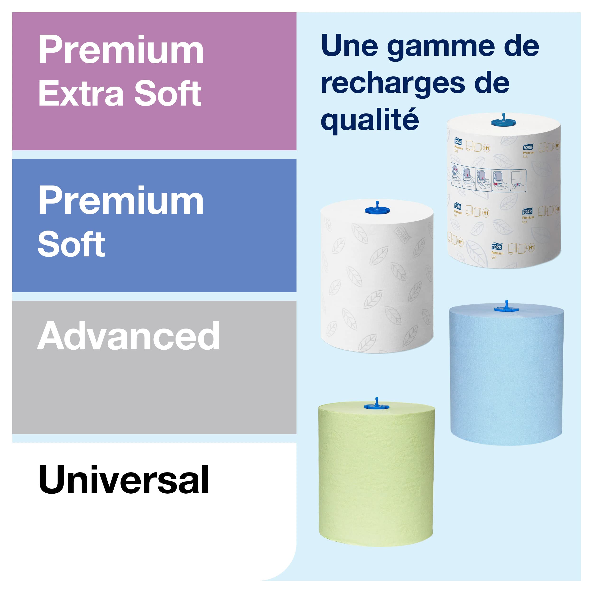 Tork Matic Distributeur Automatique pour essuie-Mains Rouleau Blanc H1, Distribution Feuille-à-Feuille, Gamme Elevation, 551100